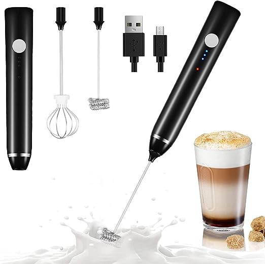 Mezclador Espumador Y Batidor Eléctrico Recargable 2 En 1