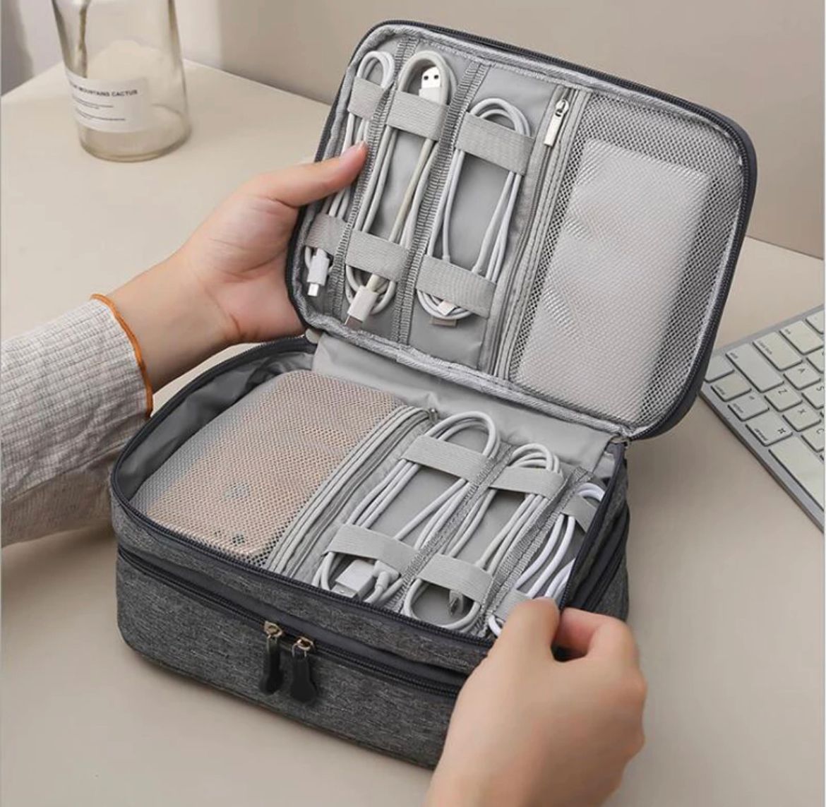 ORGANIZADOR CABLES 2 NIVELES
