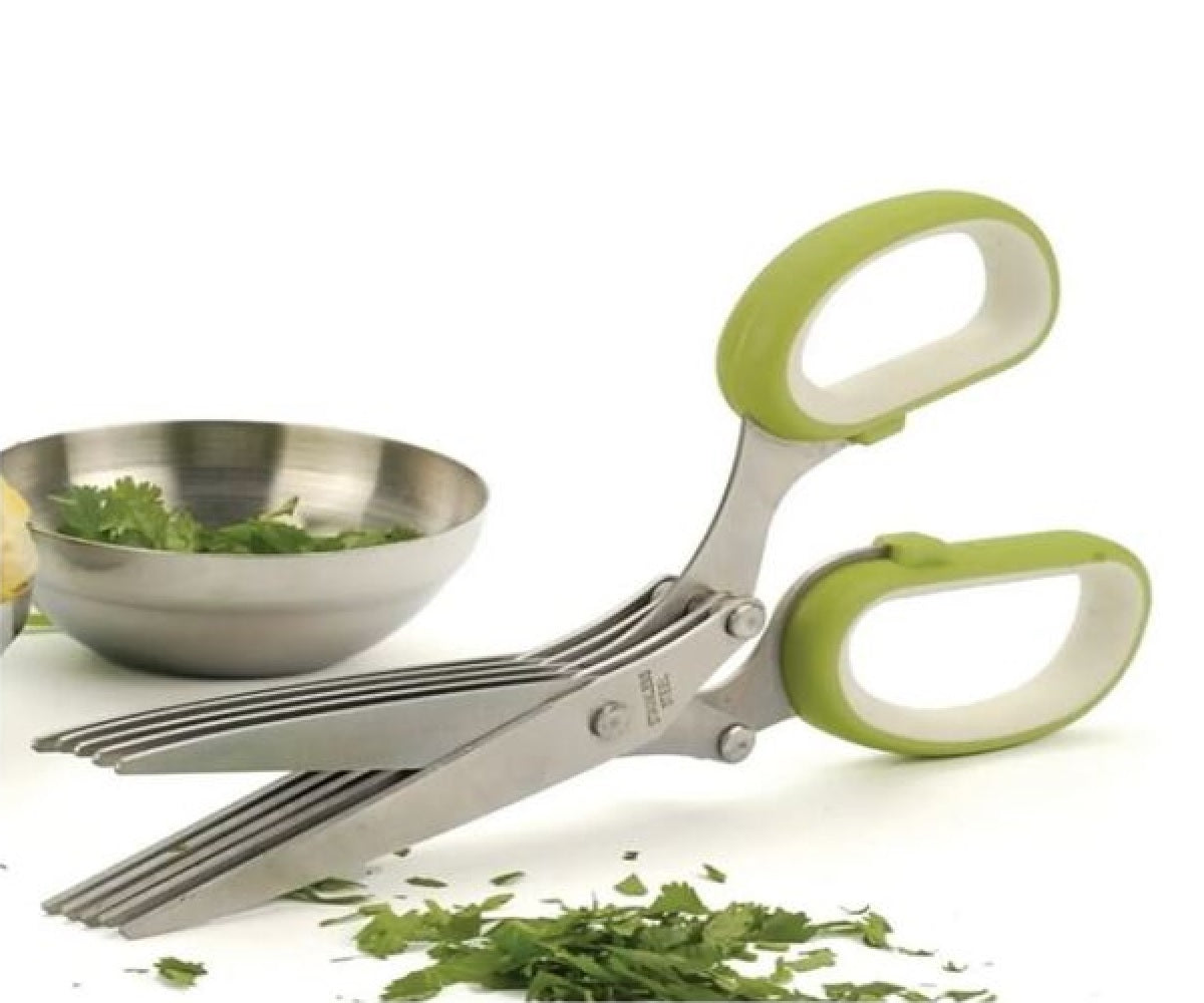 Tijeras Corta Verduras Con 5 Cuchillas En Acero Inoxidable
