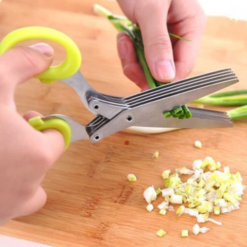 Tijeras Corta Verduras Con 5 Cuchillas En Acero Inoxidable
